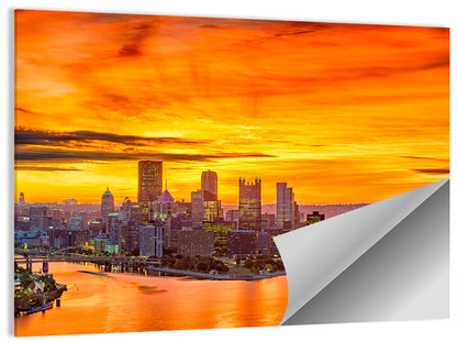 Pittsburgh Skyline at the Point Wall Art