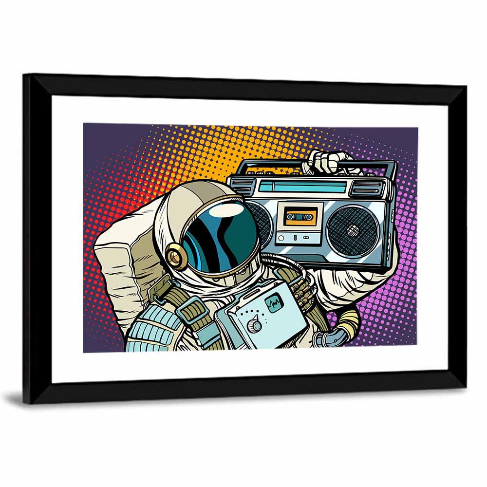 Astronaut with Boombox Wall Art