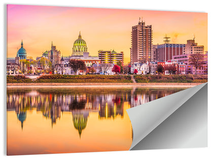 Harrisburg Golden Hour Skyline Wall Art