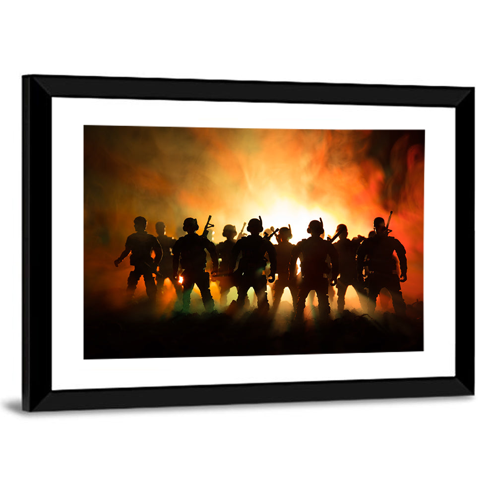 Silhouetted Infantry Line Wall Art