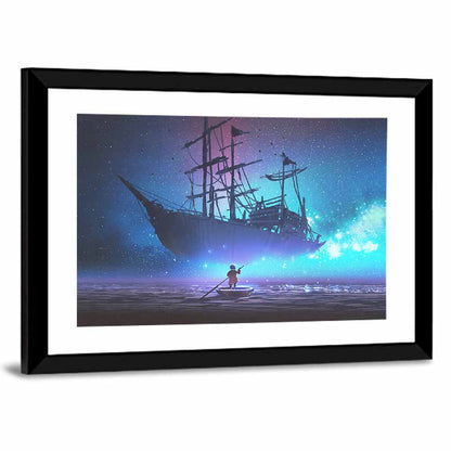 Sailing Ship Under Starry Sky Wall Art