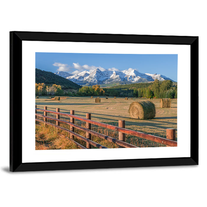 Colorado Hay Bales Wall Art as a framed print