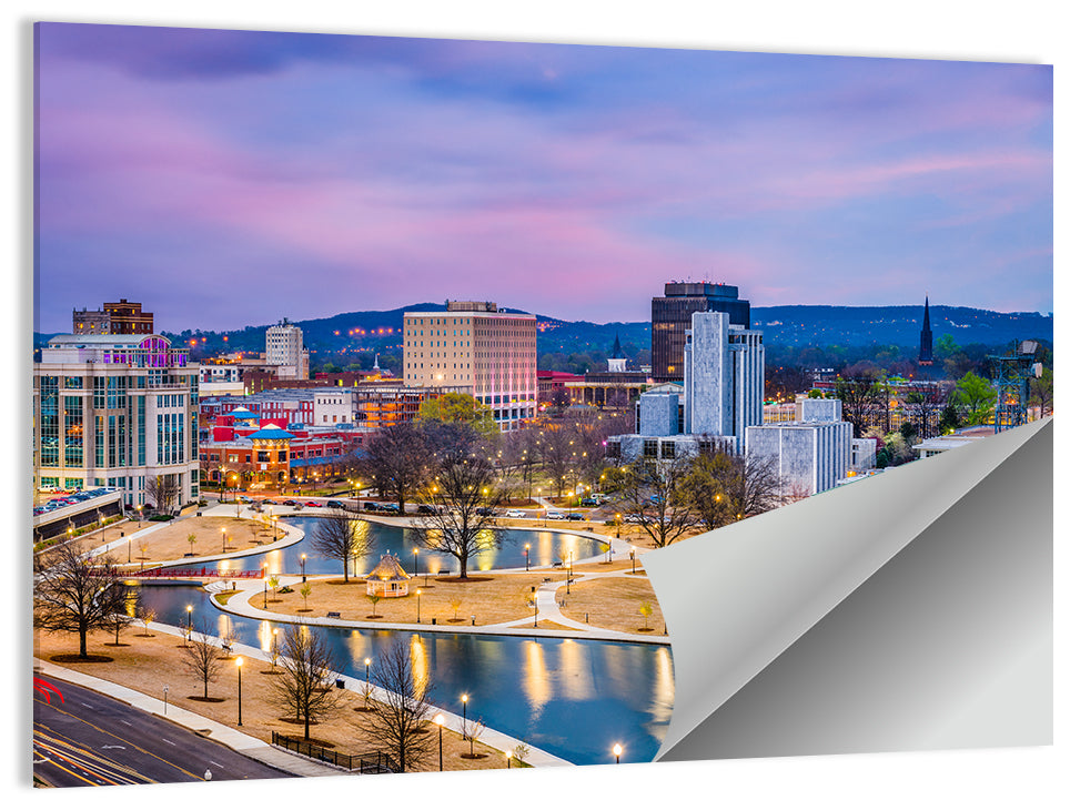 Huntsville Twilight at Big Spring Park Wall Art