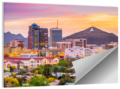 Tucson Skyline at Golden Hour Wall Art