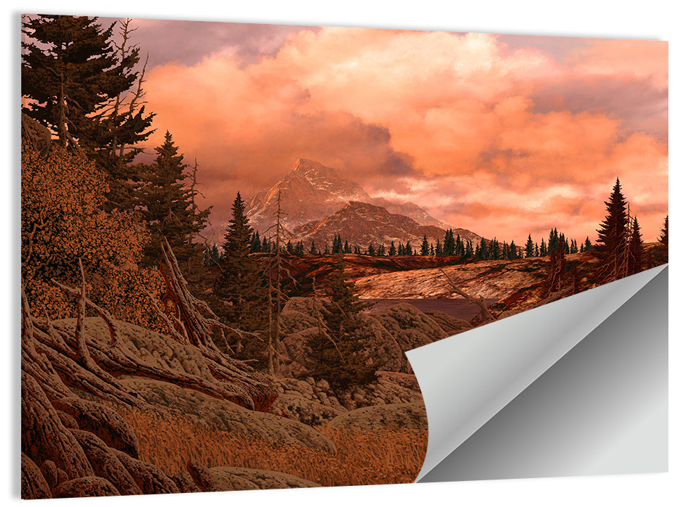 Rocky Mountain Lake at Dusk Wall Art