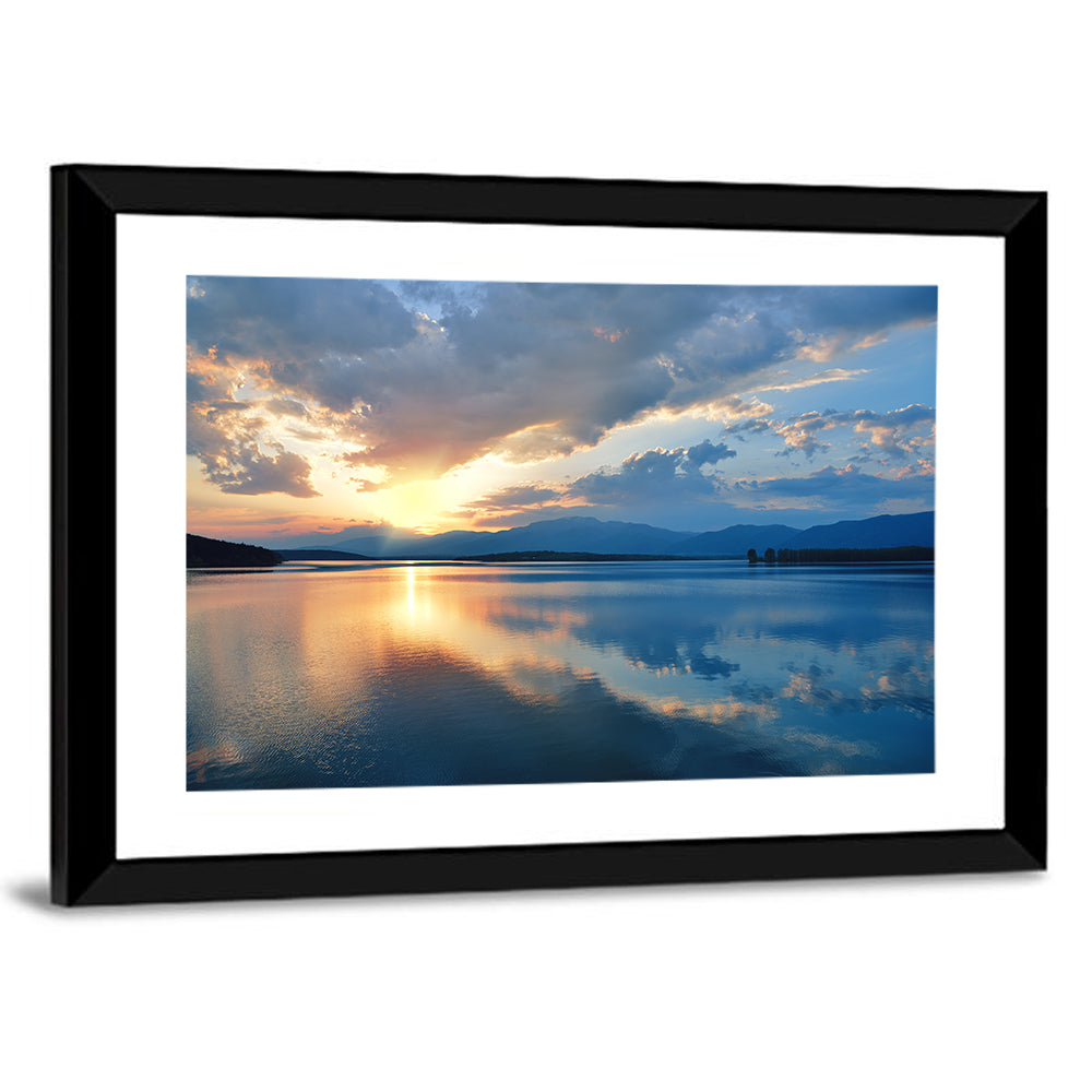 Sunset Over Lake Wall Art