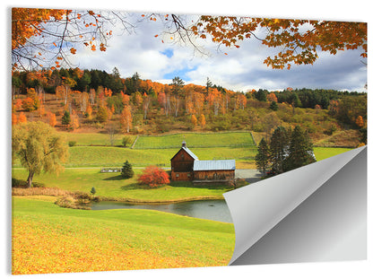 Vermont Barn by Pond Wall Art