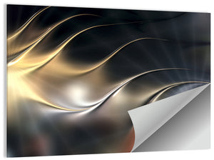 Metallic Wave Abstract Wall Art