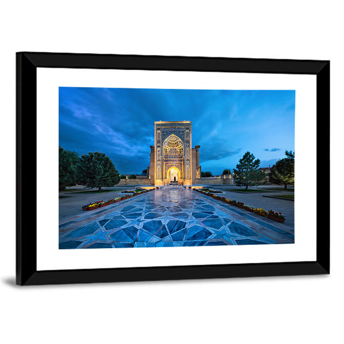 Gur-e-amir Twilight Entrance Wall Art as a framed print