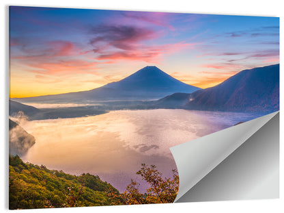Mount Fuji at Lake Motosu, Autumn Sunrise Wall Art