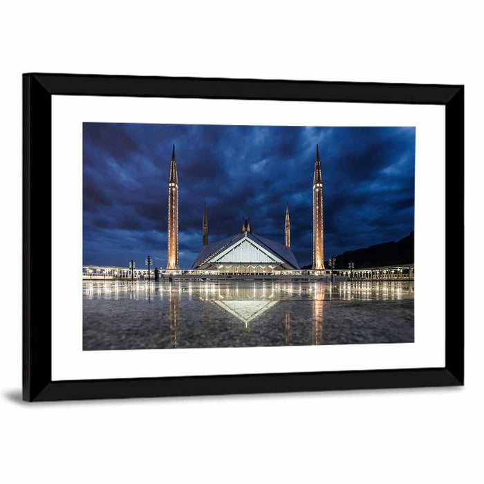 Faisal Mosque Islamabad Wall Art as a framed print