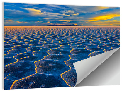 Salar De Uyuni Salt Flats at Sunset Wall Art