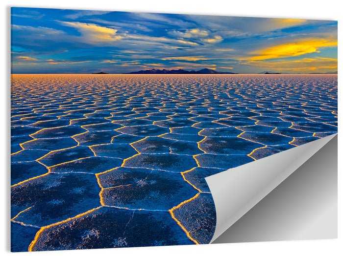 Salar De Uyuni Salt Flats at Sunset Wall Art as a poster print