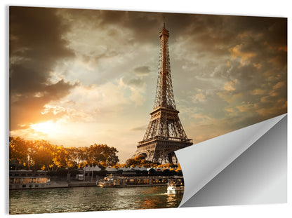 Eiffel Tower at Sunset Wall Art