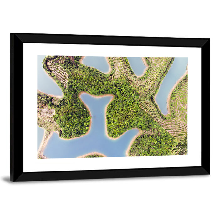 Thousand Island Lake Aerial View Wall Art as a framed print