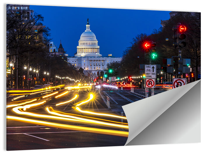 Pennsylvania Avenue at Dusk Wall Art as a poster print