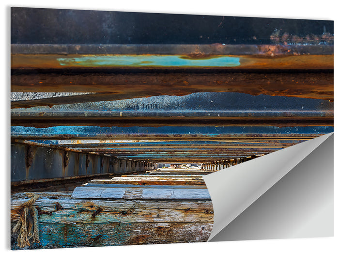 Weathered Dock Perspective Wall Art as a poster print