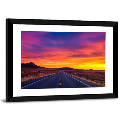 Infinite Desert Road Sunset Wall Art