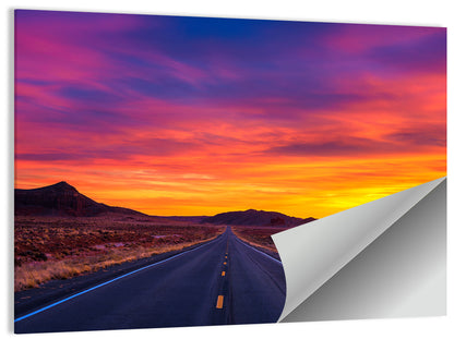 Infinite Desert Road Sunset Wall Art