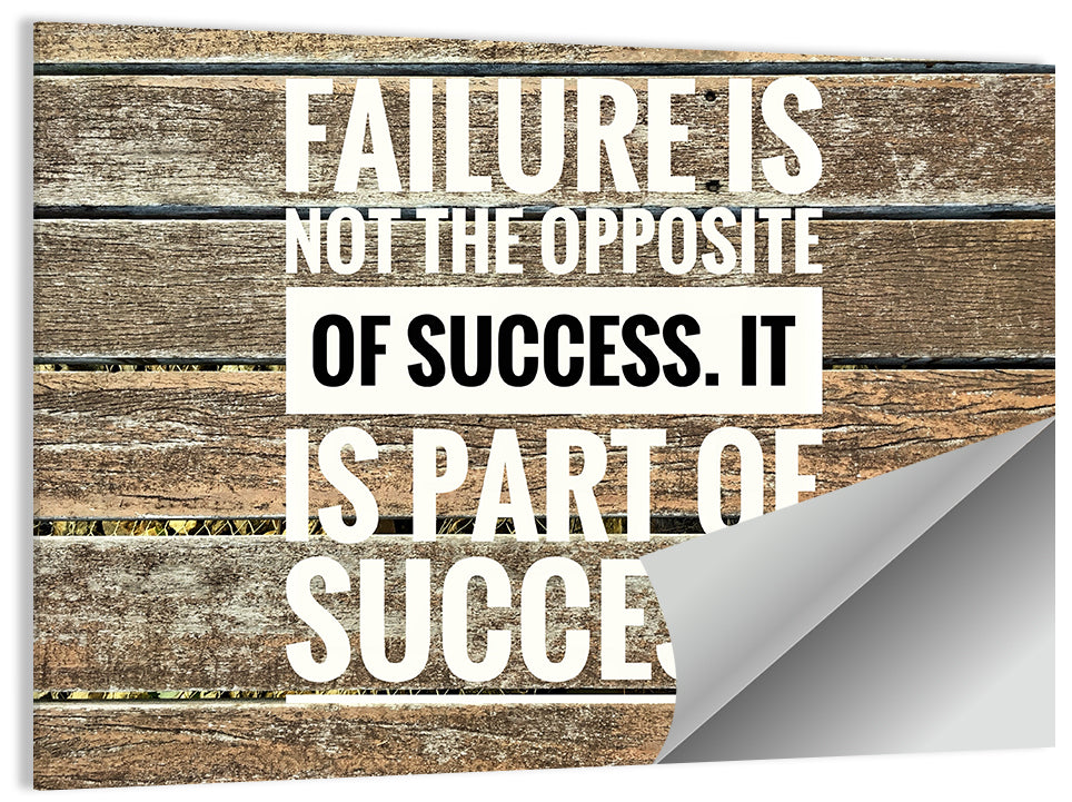 Failure Is Part of Success Rustic Typography Wall Art