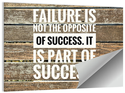 Failure Is Part of Success Rustic Typography Wall Art