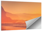 Surfer Silhouette at Golden Sunset Wall Art