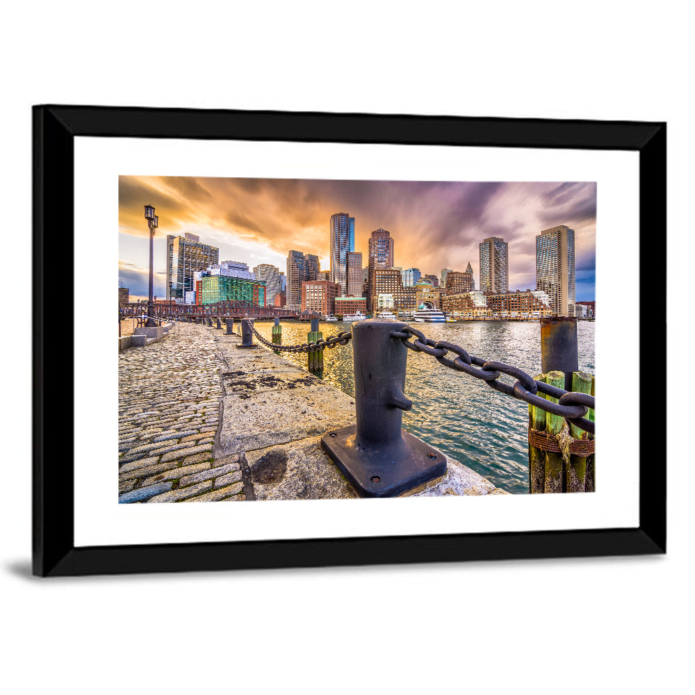 Boston Harbor at Dusk Wall Art