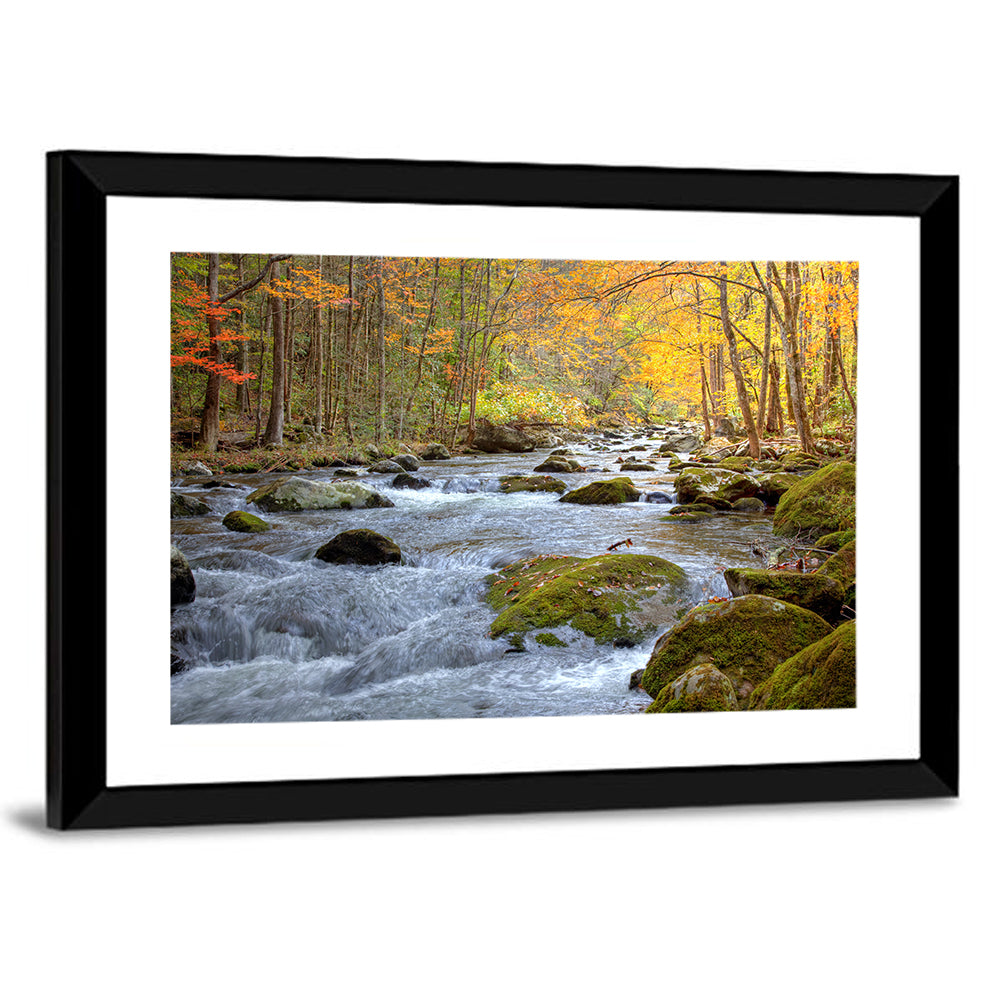 Autumn Mountain Stream Wall Art