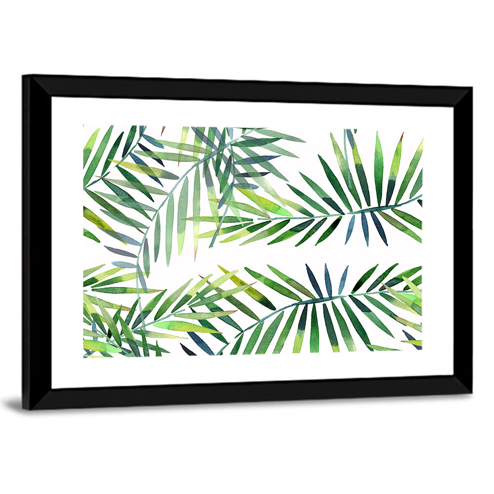 Watercolor Herbal Leaves Pattern Wall Art