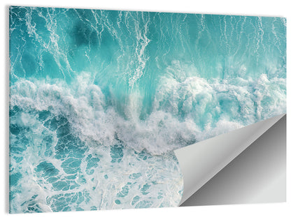 Top Down Turquoise Wave Wall Art