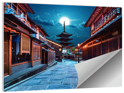 Moonlit Sannen Zaka Kyoto Wall Art