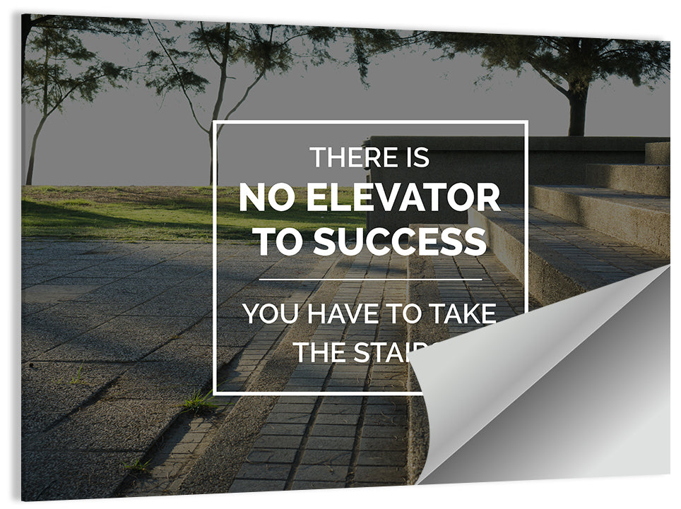 There Is No Elevator to Success Wall Art