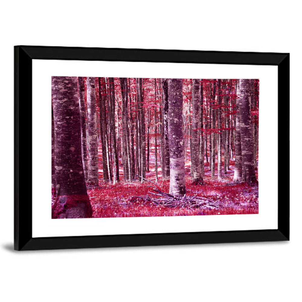 Crimson Woodland Wall Art