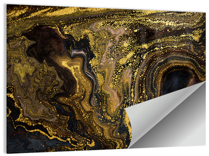 Black and Gold Marble Abstraction Wall Art