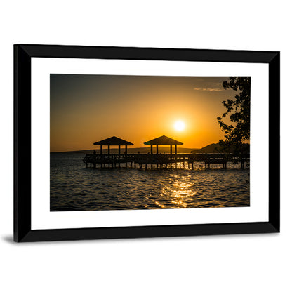 Lake Dardanelle Pier Sunset Wall Art