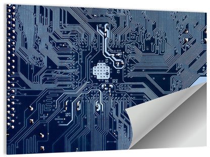 Blue Circuit Board Wall Art