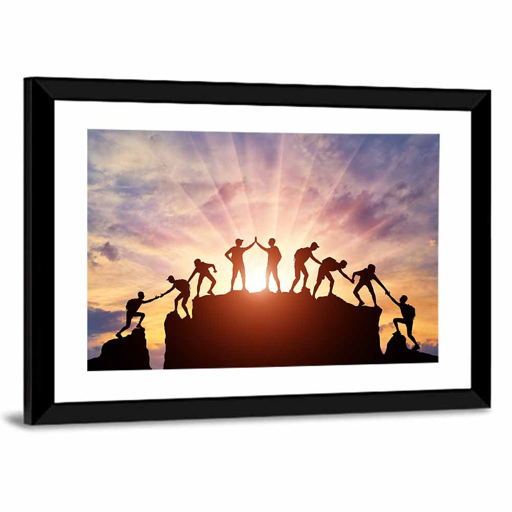 Sunburst Climbers Silhouette Wall Art