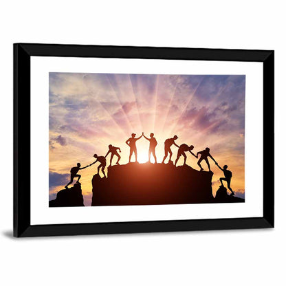 Sunburst Climbers Silhouette Wall Art