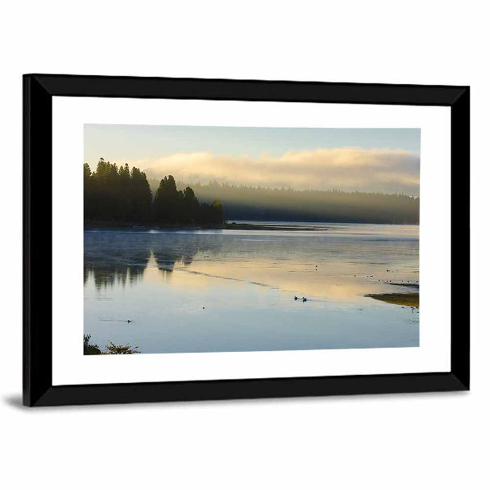 Misty Sunrise at Lake Almanor Wall Art as a framed print