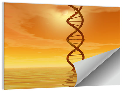 Dna Helix at Sunset Wall Art