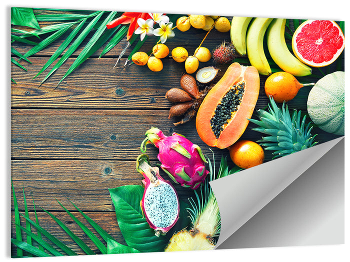 Tropical Fruit Still Life Wall Art as a poster print