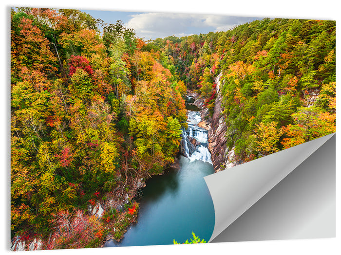 Tallulah Gorge Waterfall Wall Art as a poster print