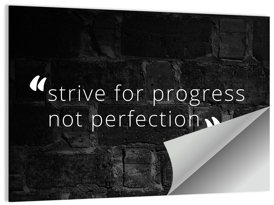 Strive for Progress Brick Typography Wall Art
