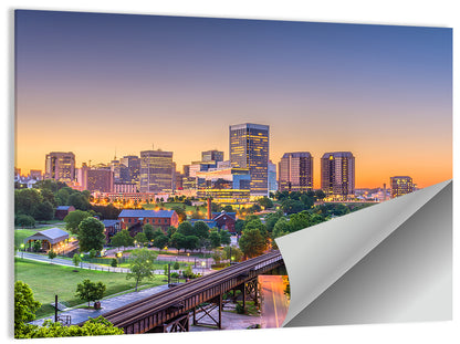 Richmond Skyline at Golden Hour Wall Art
