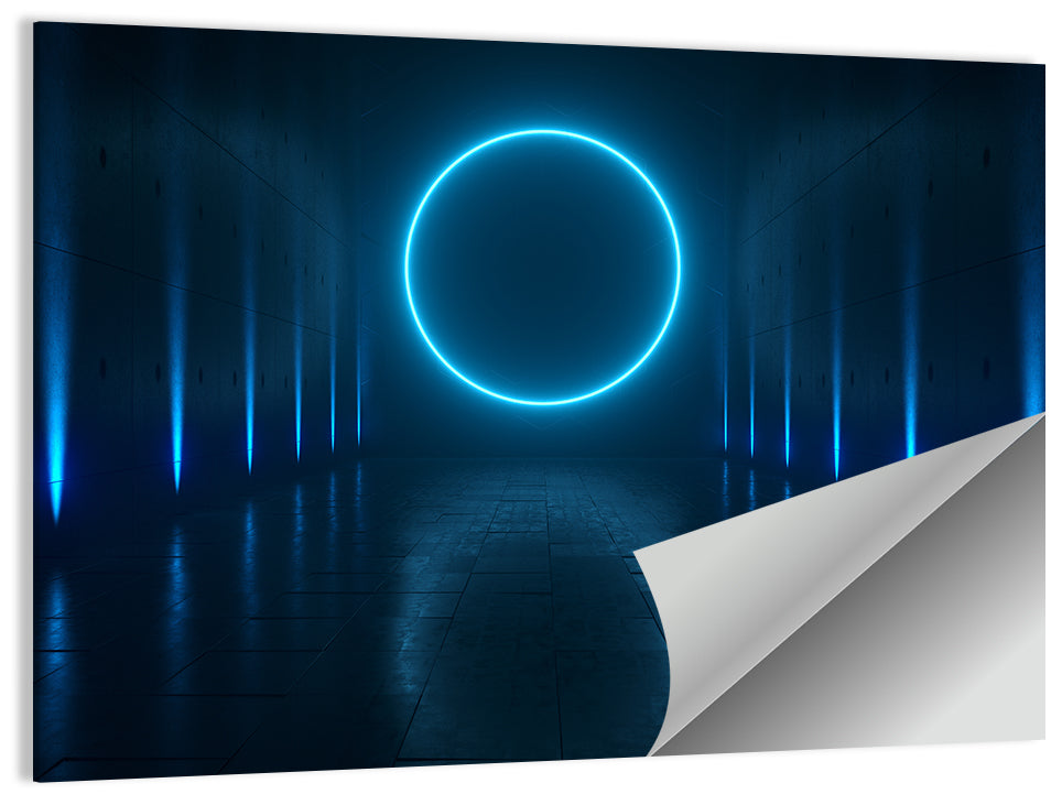 Glowing Neon Corridor Wall Art