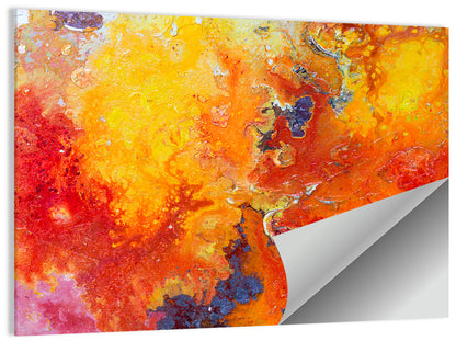 Molten Red Abstract Texture Wall Art