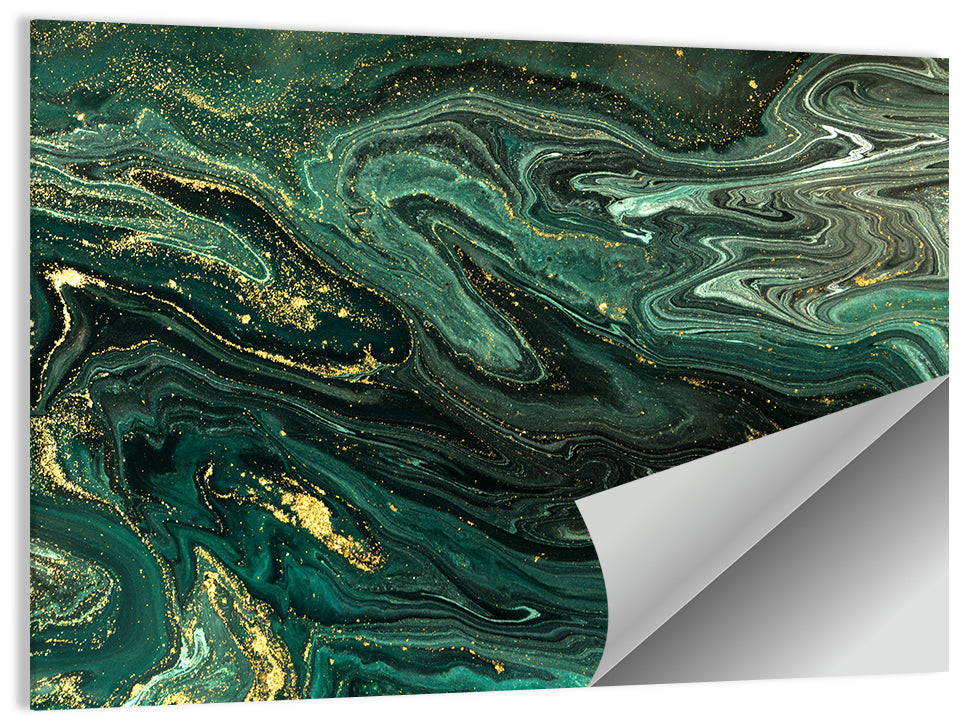 Emerald Marble Veins Wall Art