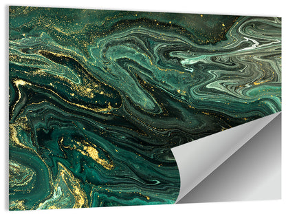 Emerald Marble Veins Wall Art