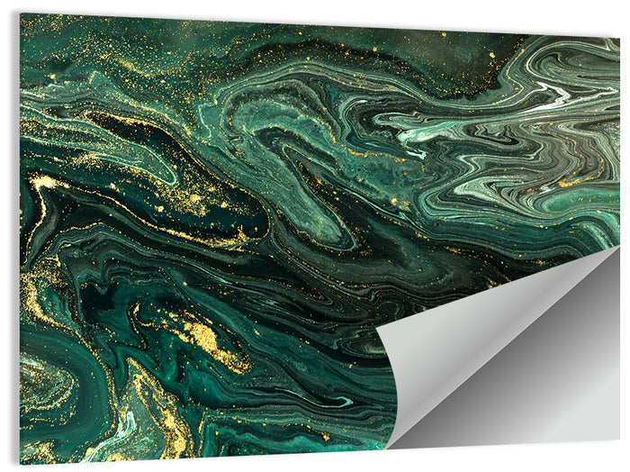 Emerald Marble Veins Wall Art as a poster print