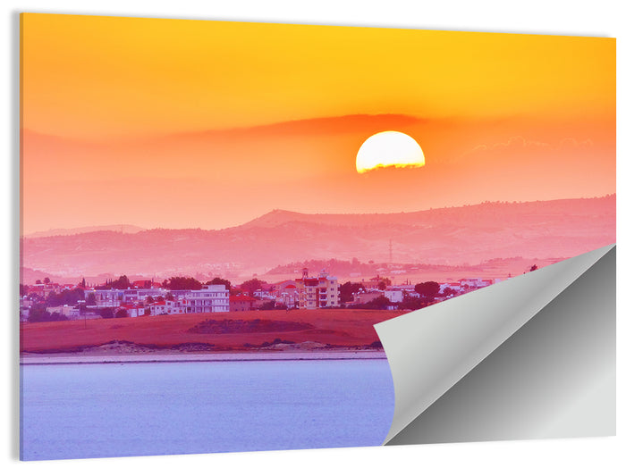 Golden Salt Lake Sunset Wall Art as a poster print